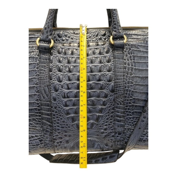 BRAHMIN Duxbury Weekender Leather Travel Bag Blue Melbourne - Picture 14 of 16